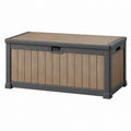 Cassapanca contenitore da esterno 151.7 x 72.5 x 70 cm in resina marrone e antracite effetto legno con coperchio
