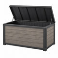 Cassapanca da esterno 120 x 55 x 60 cm in resina grigio antracite con coperchio sollevabile