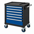 Carrello portautensili 77 x 46 x 97 cm in acciaio blu e nero con 7 cassetti