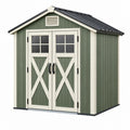 Casetta da giardino 191 x 111 x 197 cm in resina verde con doppia porta e finestre