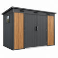 Casetta da giardino 180 x 120 x 180 cm in acciaio grigio antracite e effetto legno - deposito esterno ventilato